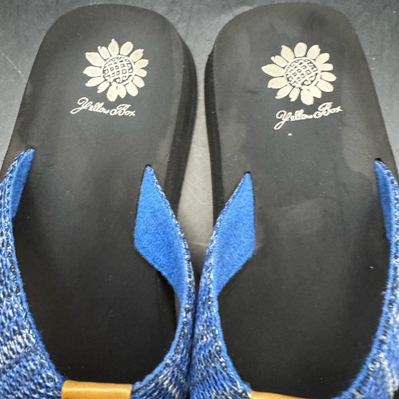 Yellow Box Flip Flops Fayne Women's Blue & Silver Metallic Comfort Sandals SZ 7 - Picture 3 of 16